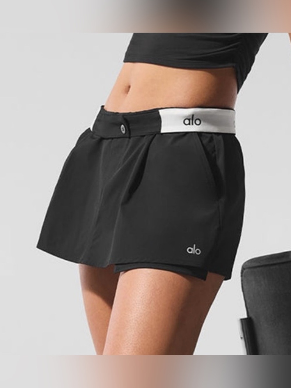 Alo Reversible Logo Waistband Flip it mini skort- XS